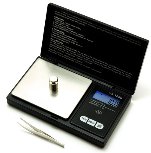 American Weight Scales BLADE1KGBLK Digital Pocket Scale Bl-1Kg-Blk 1000 By 0.1 G 
